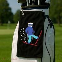 Winter Ice Bear Ski Skier Skiing Gift Golf Towel thumb 2