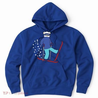 Winter Ice Bear Ski Skier Skiing Gift Hoodie