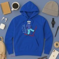 Winter Ice Bear Ski Skier Skiing Gift Hoodie thumb 3