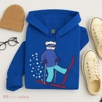Winter Ice Bear Ski Skier Skiing Gift Hoodie thumb 4