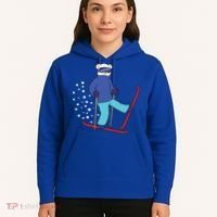 Winter Ice Bear Ski Skier Skiing Gift Hoodie thumb 5