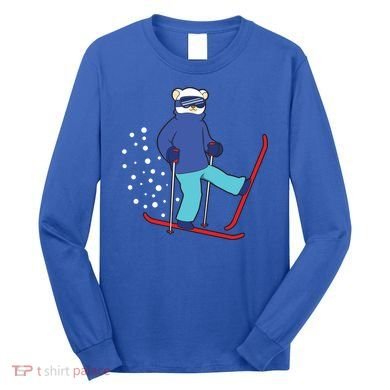 Winter Ice Bear Ski Skier Skiing Gift Long Sleeve Shirt