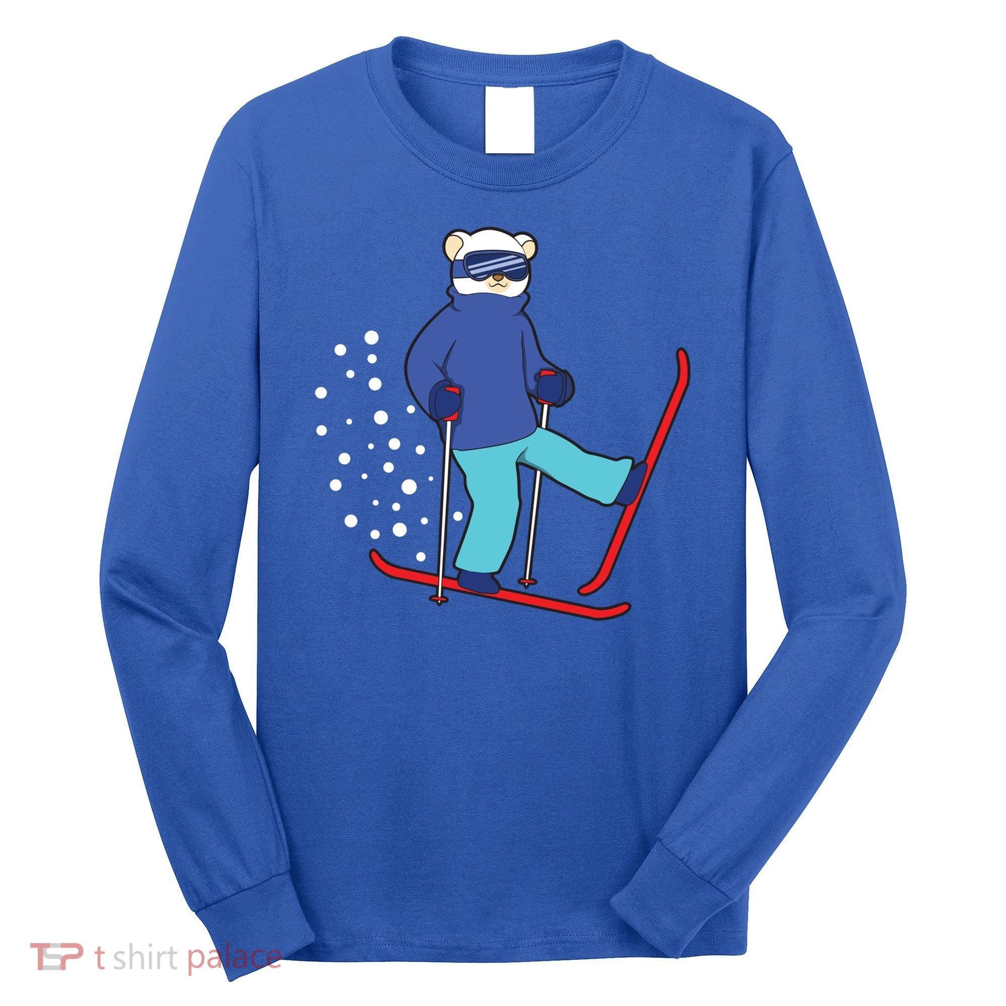 Winter Ice Bear Ski Skier Skiing Gift Long Sleeve Shirt