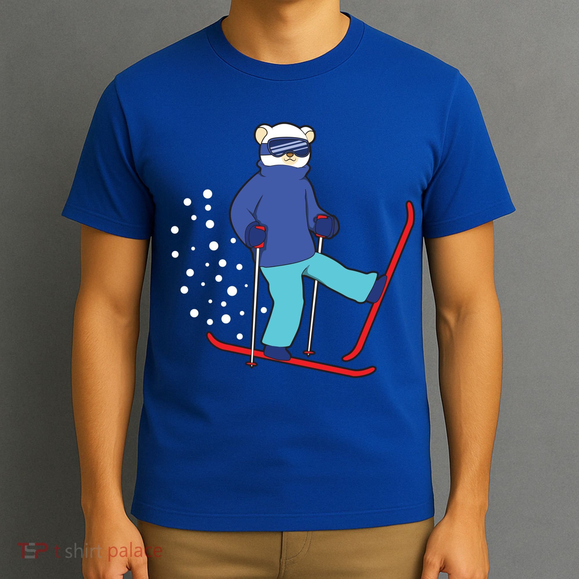 Winter Ice Bear Ski Skier Skiing Gift T-Shirt