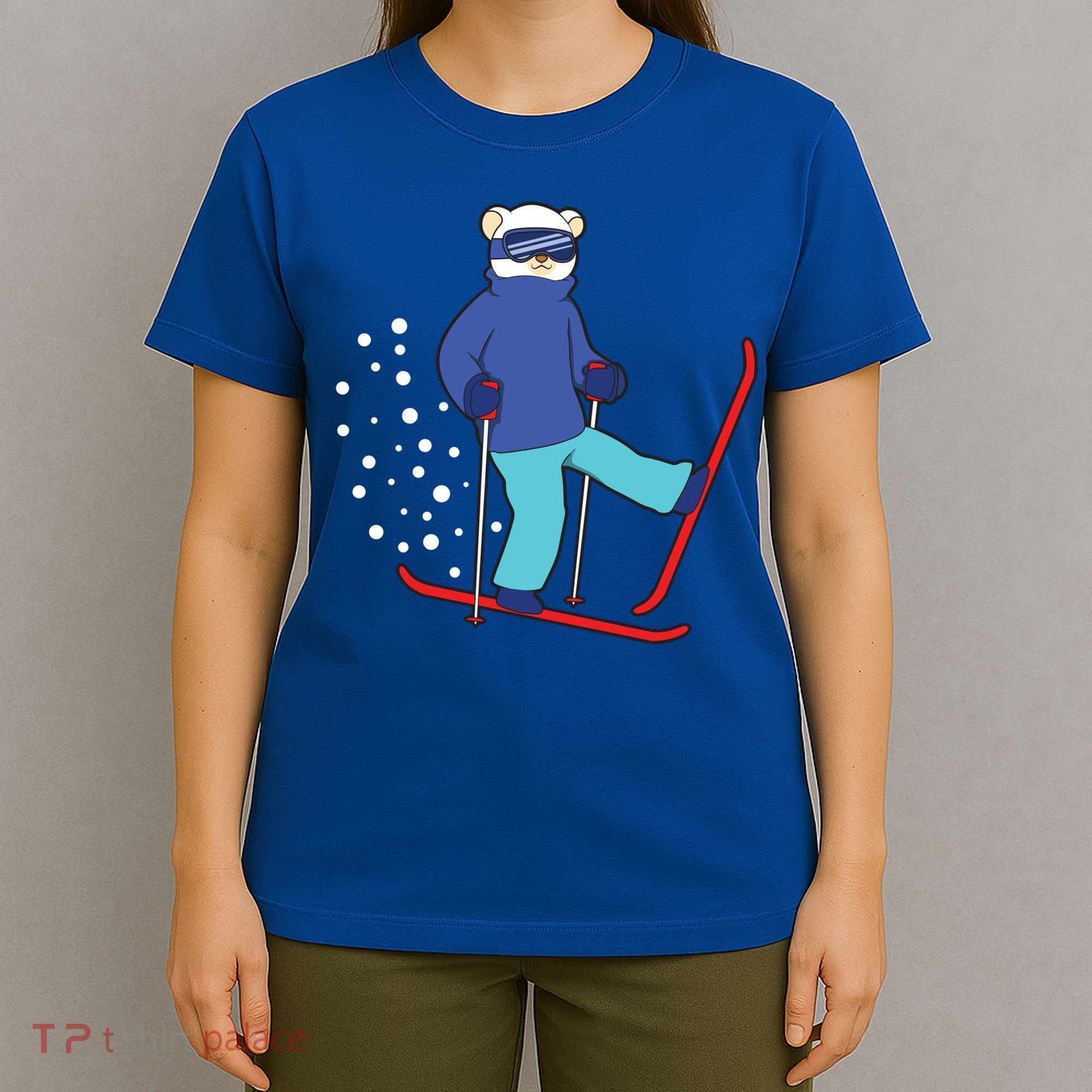 Winter Ice Bear Ski Skier Skiing Gift T-Shirt