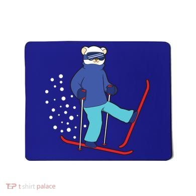 Winter Ice Bear Ski Skier Skiing Gift Mousepad