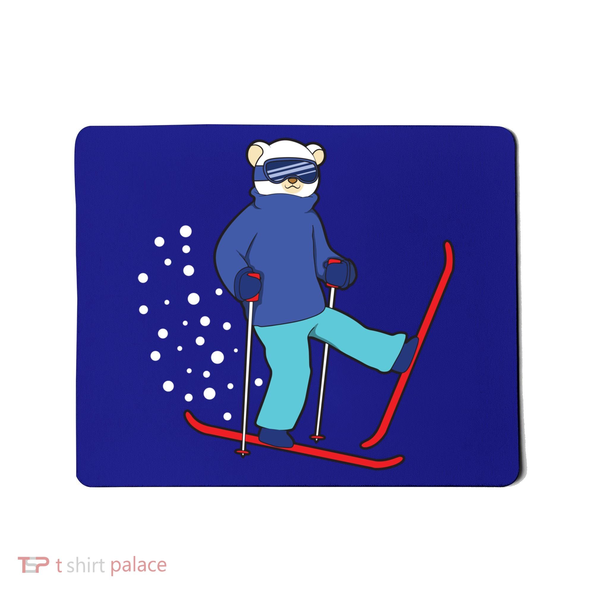 Winter Ice Bear Ski Skier Skiing Gift Mousepad