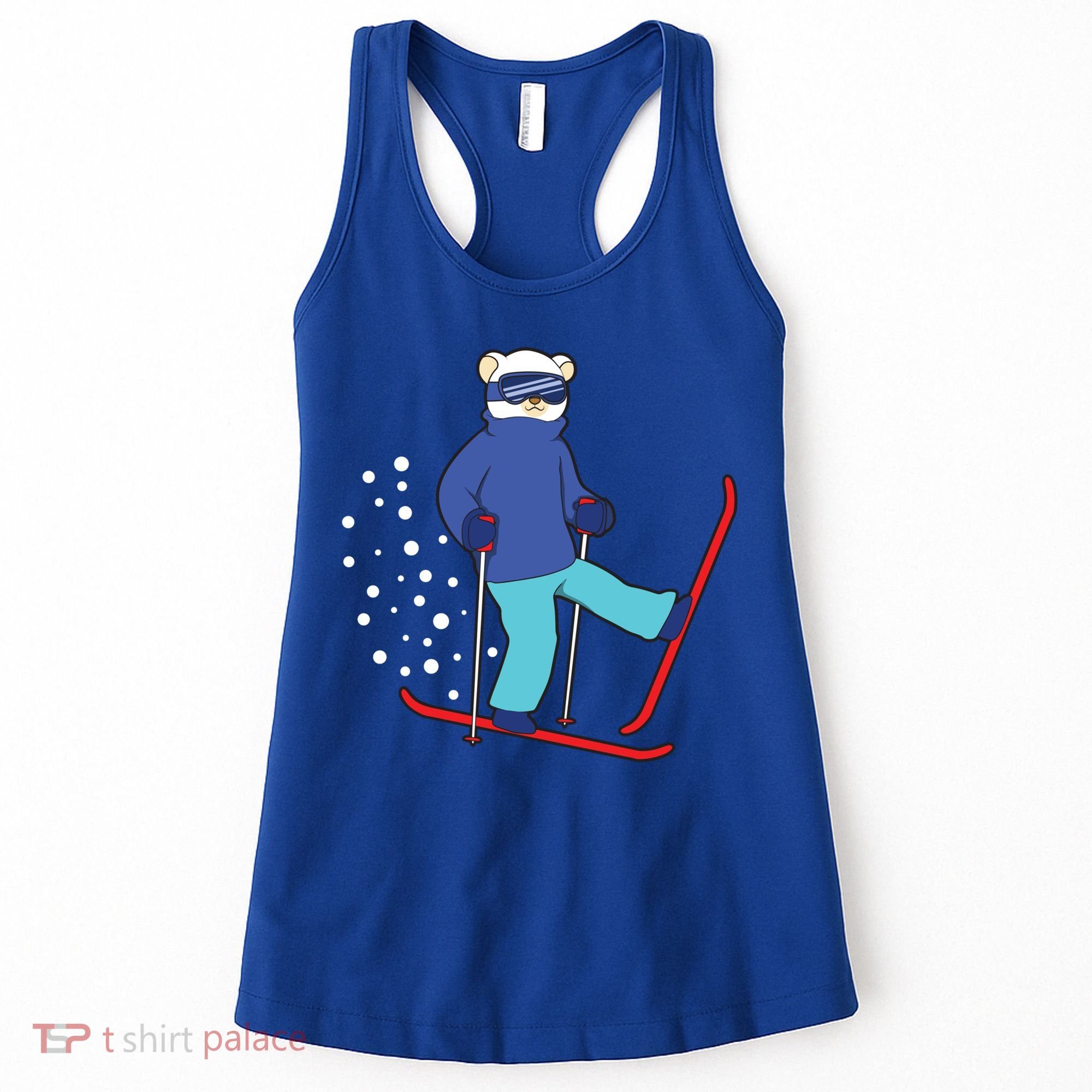 Winter Ice Bear Ski Skier Skiing Gift Women's Tank Top