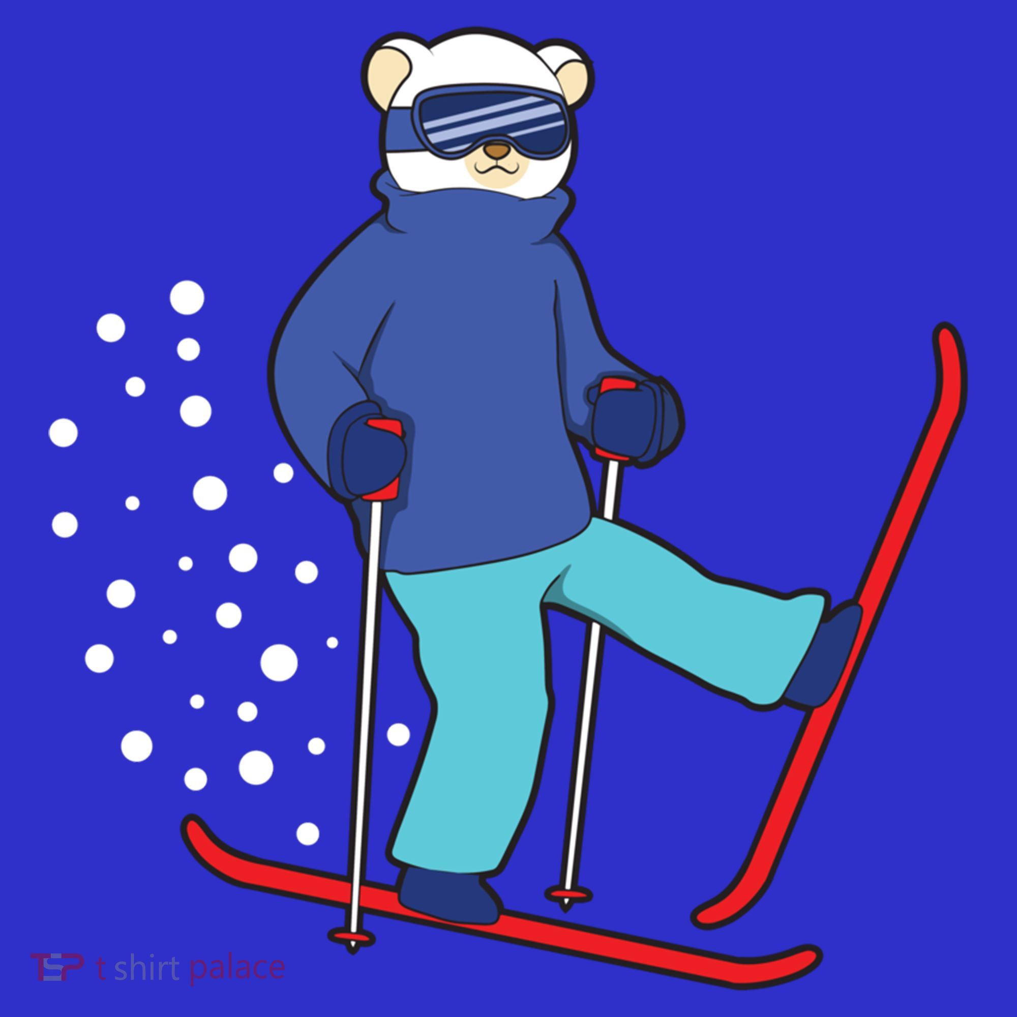 Winter Ice Bear Ski Skier Skiing Gift Baby Bodysuit