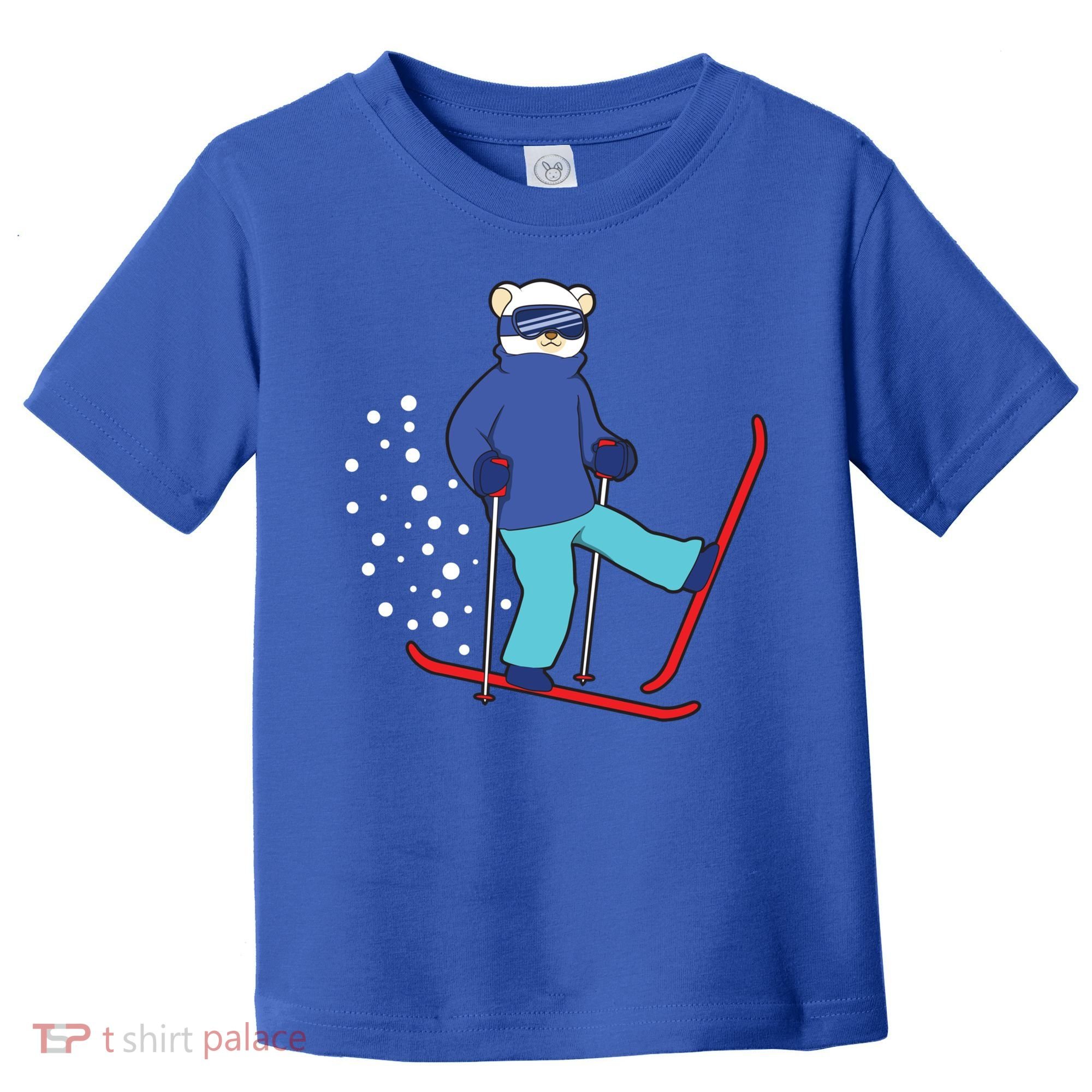 Winter Ice Bear Ski Skier Skiing Gift Toddler T-Shirt