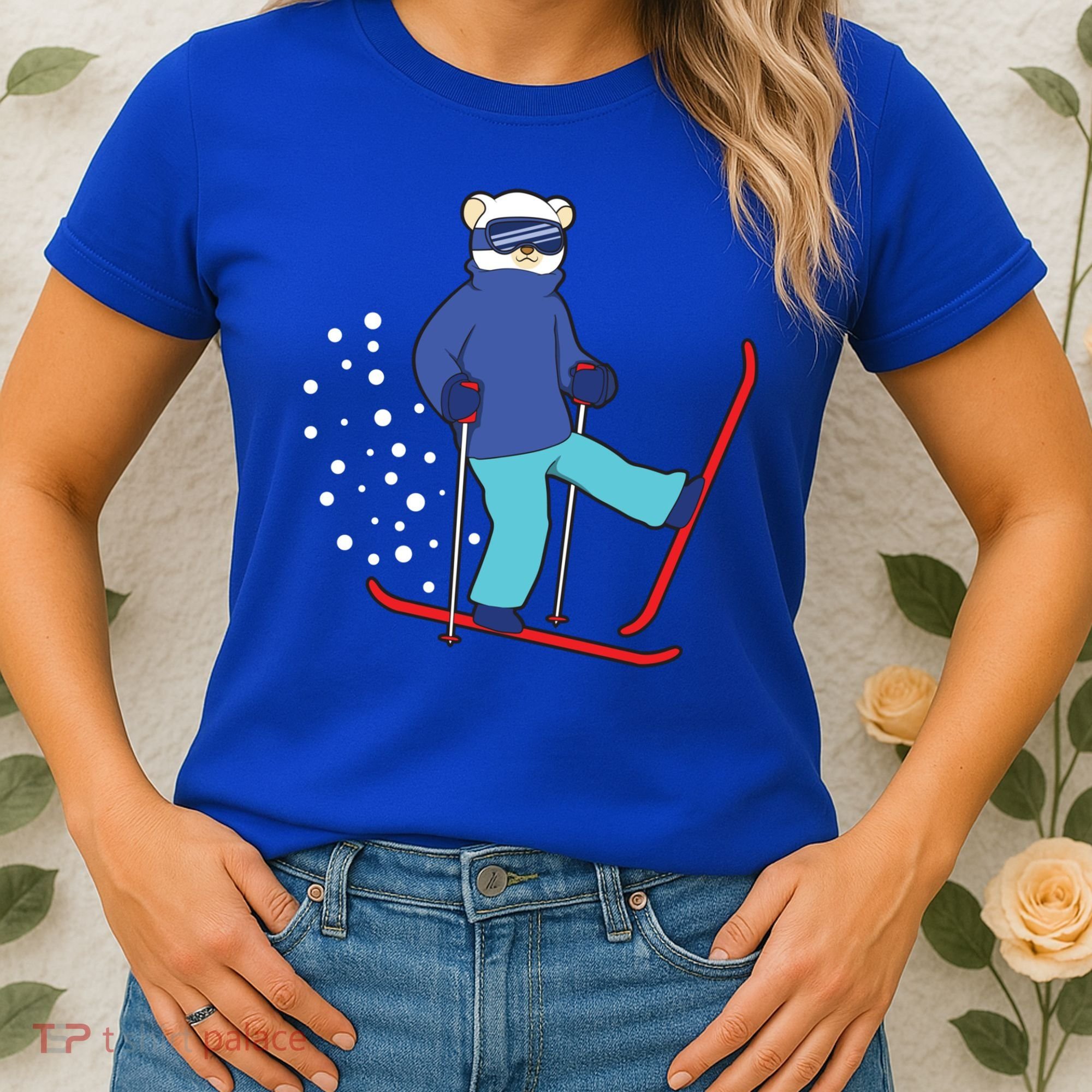 Winter Ice Bear Ski Skier Skiing Gift Women's T-Shirt
