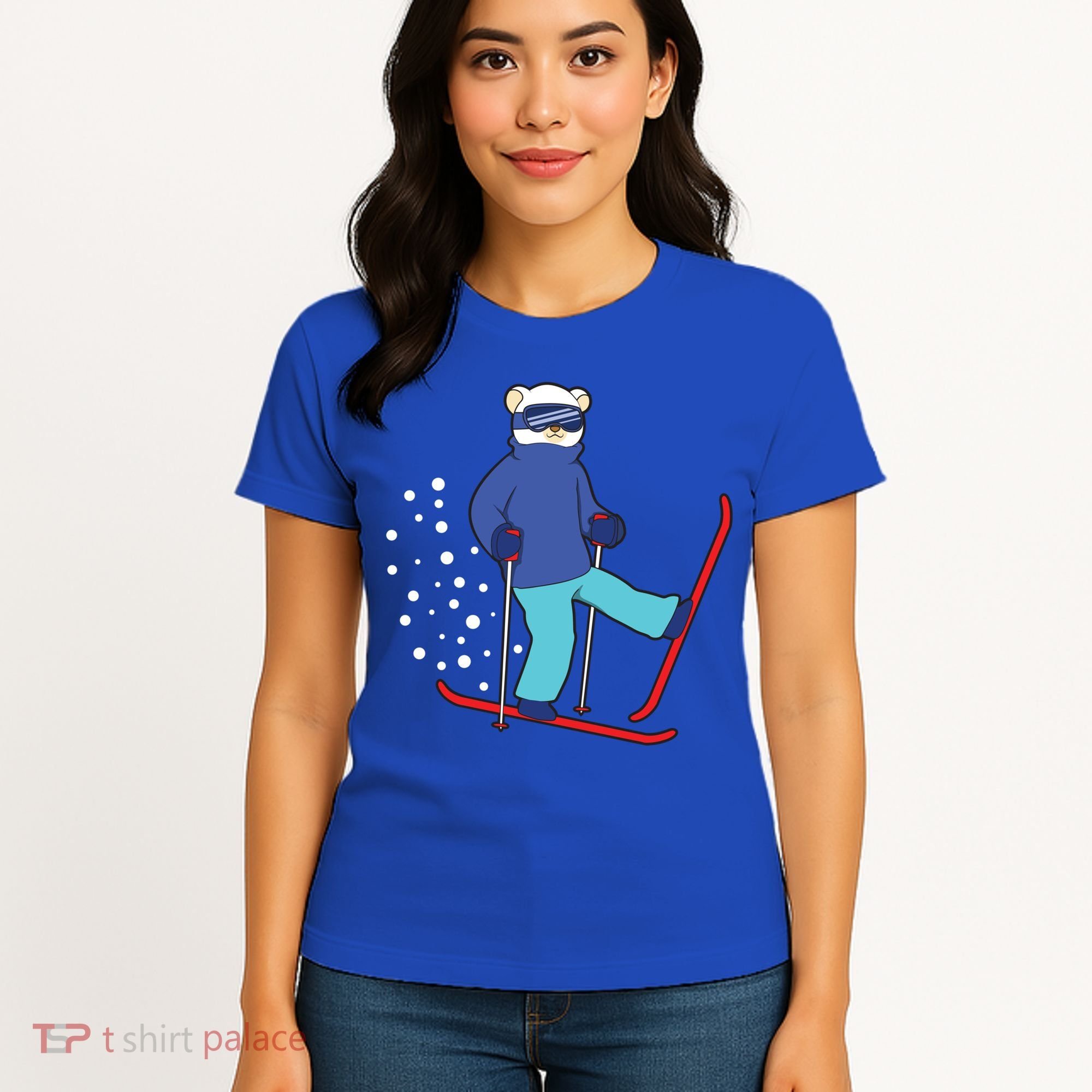 Winter Ice Bear Ski Skier Skiing Gift Women's T-Shirt