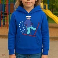 Winter Ice Bear Ski Skier Skiing Gift Kids Hoodie thumb 3