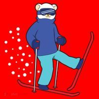 Winter Ice Bear Ski Skier Skiing Gift Santa Hat thumb 1