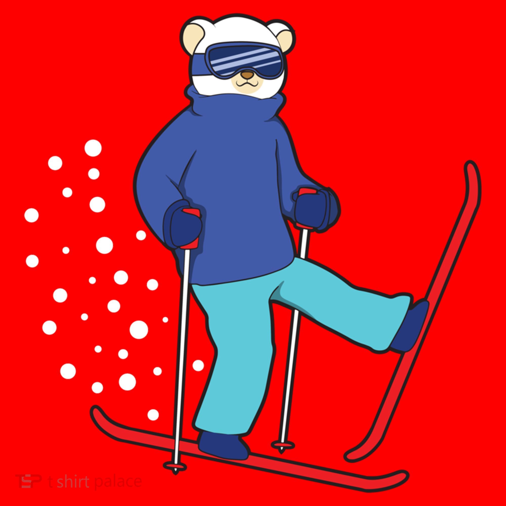 Winter Ice Bear Ski Skier Skiing Gift Santa Hat