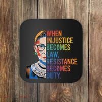 When Injustice Becomes Law Resistance Becomes Duty Rbg Coaster thumb 0