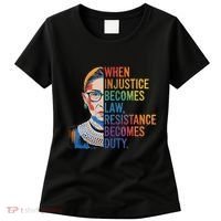 When Injustice Becomes Law Resistance Becomes Duty Rbg Women's T-Shirt thumb 0