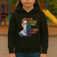 When Injustice Becomes Law Resistance Becomes Duty Rbg Kids Hoodie thumb 3