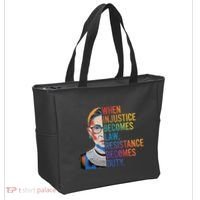 When Injustice Becomes Law Resistance Becomes Duty Rbg Tote Bag thumb 2