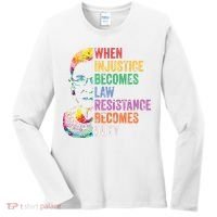 When Injustice Becomes Law Resist Resistance Women's Long Sleeve Shirt thumb 0