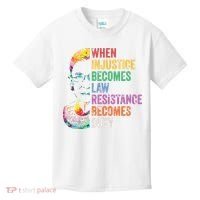 When Injustice Becomes Law Resist Resistance Kids T-Shirt thumb 0