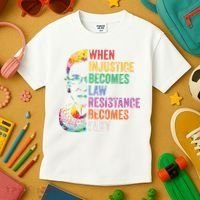 When Injustice Becomes Law Resist Resistance Kids T-Shirt thumb 3
