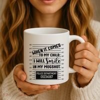 When It Comes to My Child I Will Smile In My Mugshot Coffee Mug thumb 3