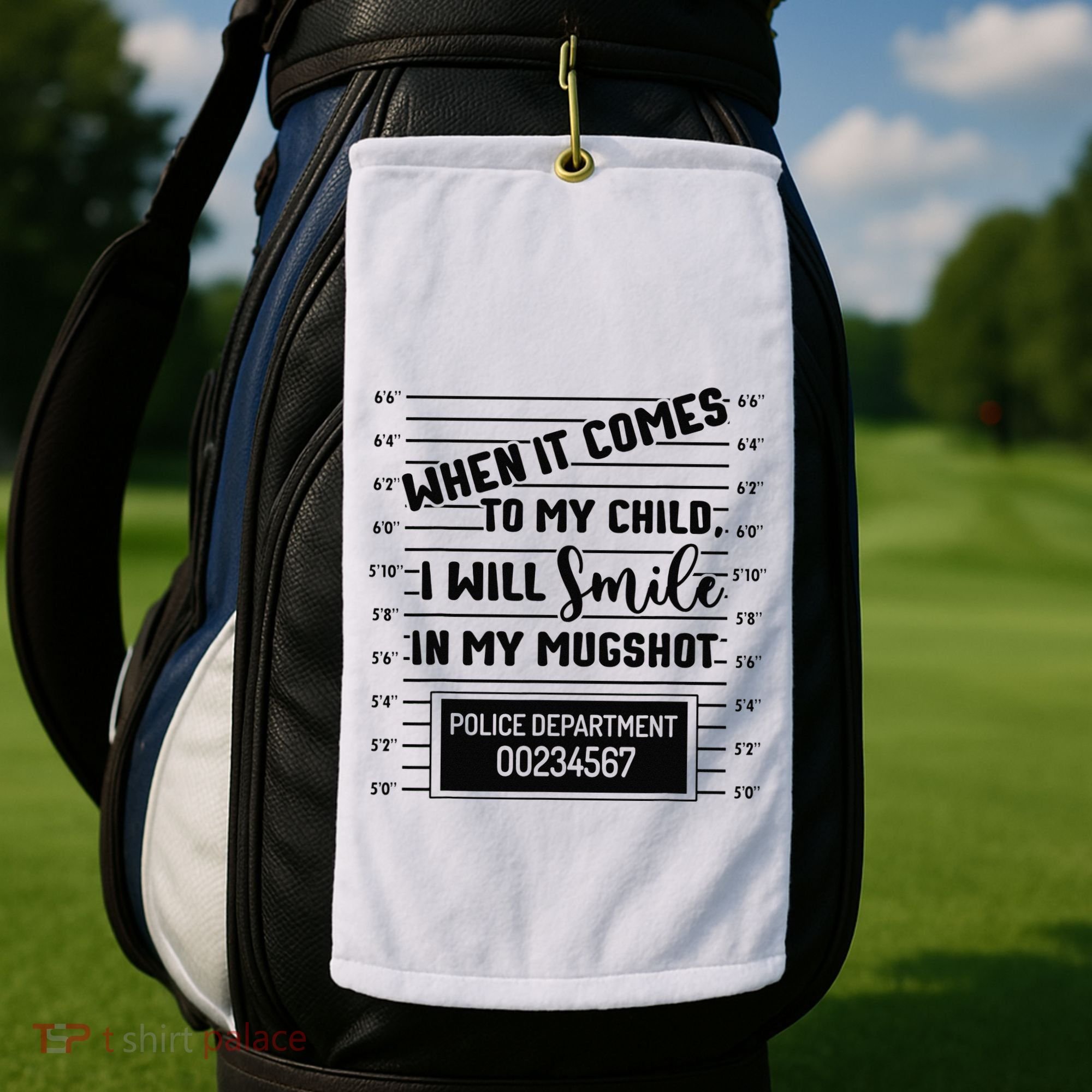 When It Comes to My Child I Will Smile In My Mugshot Golf Towel