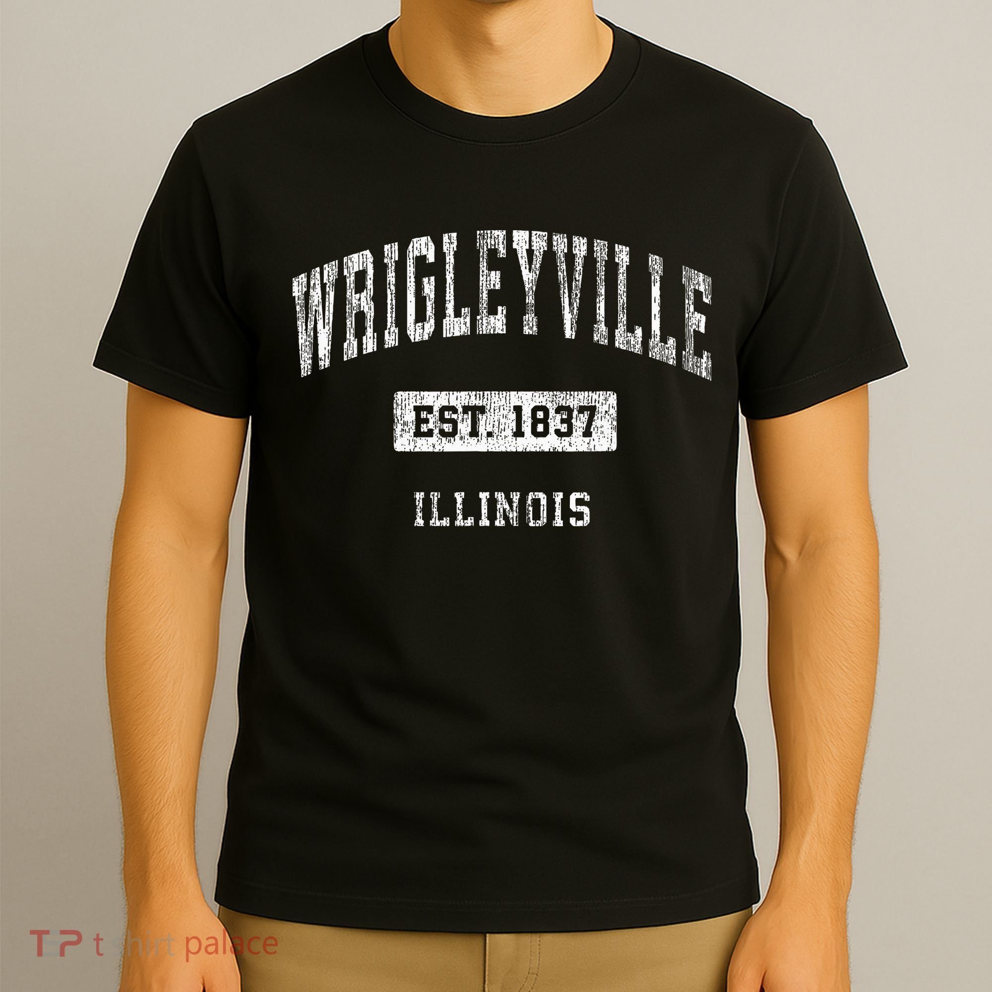 Wrigleyville Illinois Chicago Vintage Athletic T-Shirt