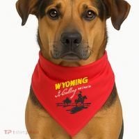 Wyoming Is Calling And I Must Go USA-Made Doggie Bandana thumb 1