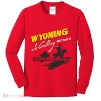 Wyoming Is Calling And I Must Go Kids Long Sleeve Shirt thumb 0