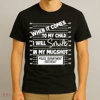 When It Comes To My Child I Will Smile In My Mugshot T-Shirt thumb 3