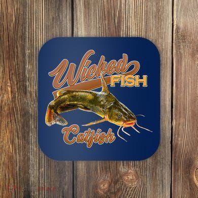 Wicked Fish Catfish Fishing Coaster