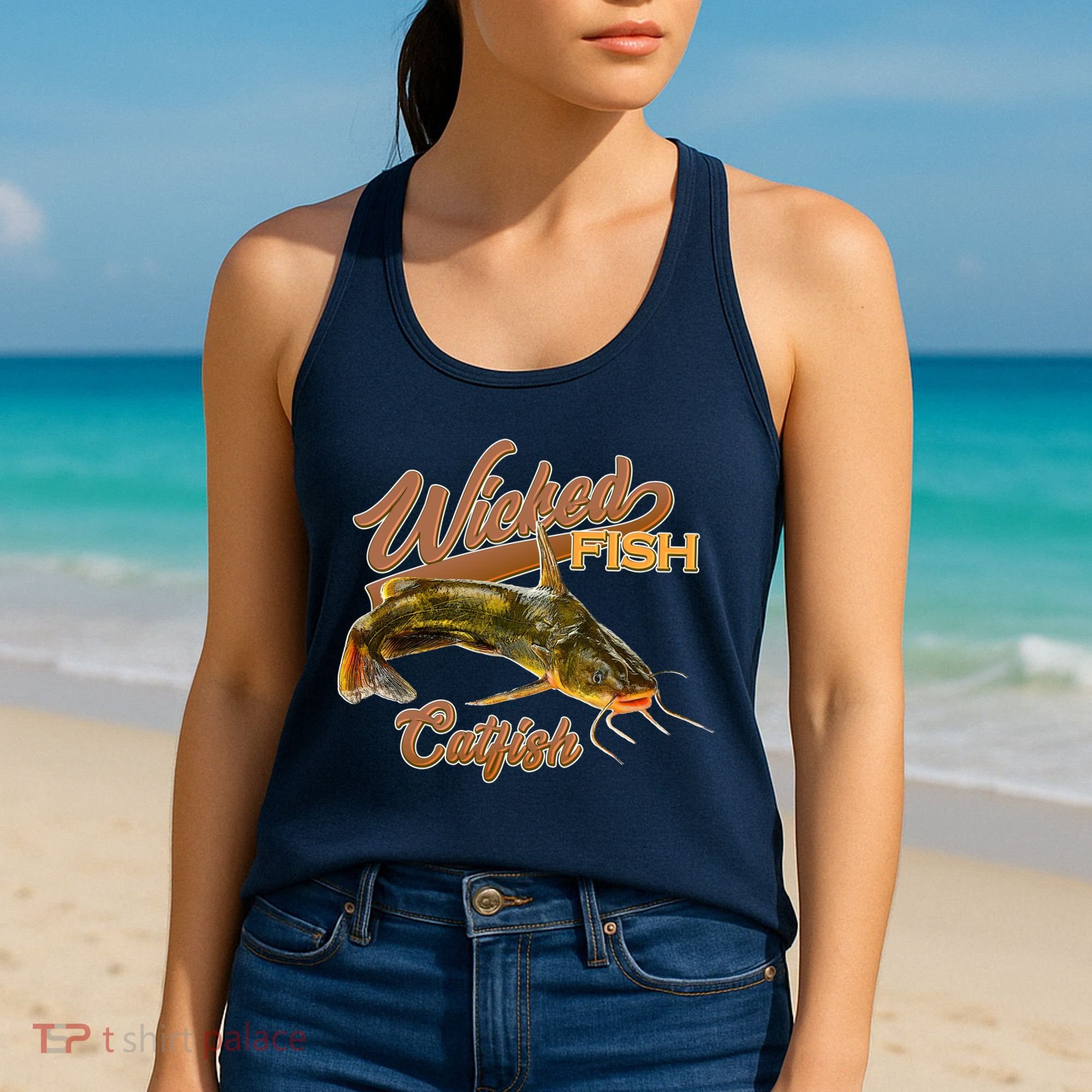Wicked Fish Catfish Fishing Women's Tank Top