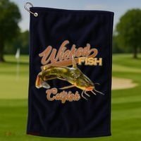 Wicked Fish Catfish Fishing Golf Towel thumb 1