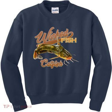 Wicked Fish Catfish Fishing Kids Sweatshirt