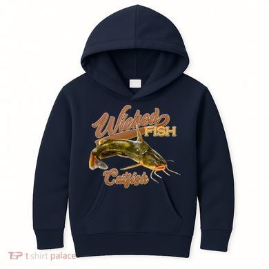 Wicked Fish Catfish Fishing Kids Hoodie