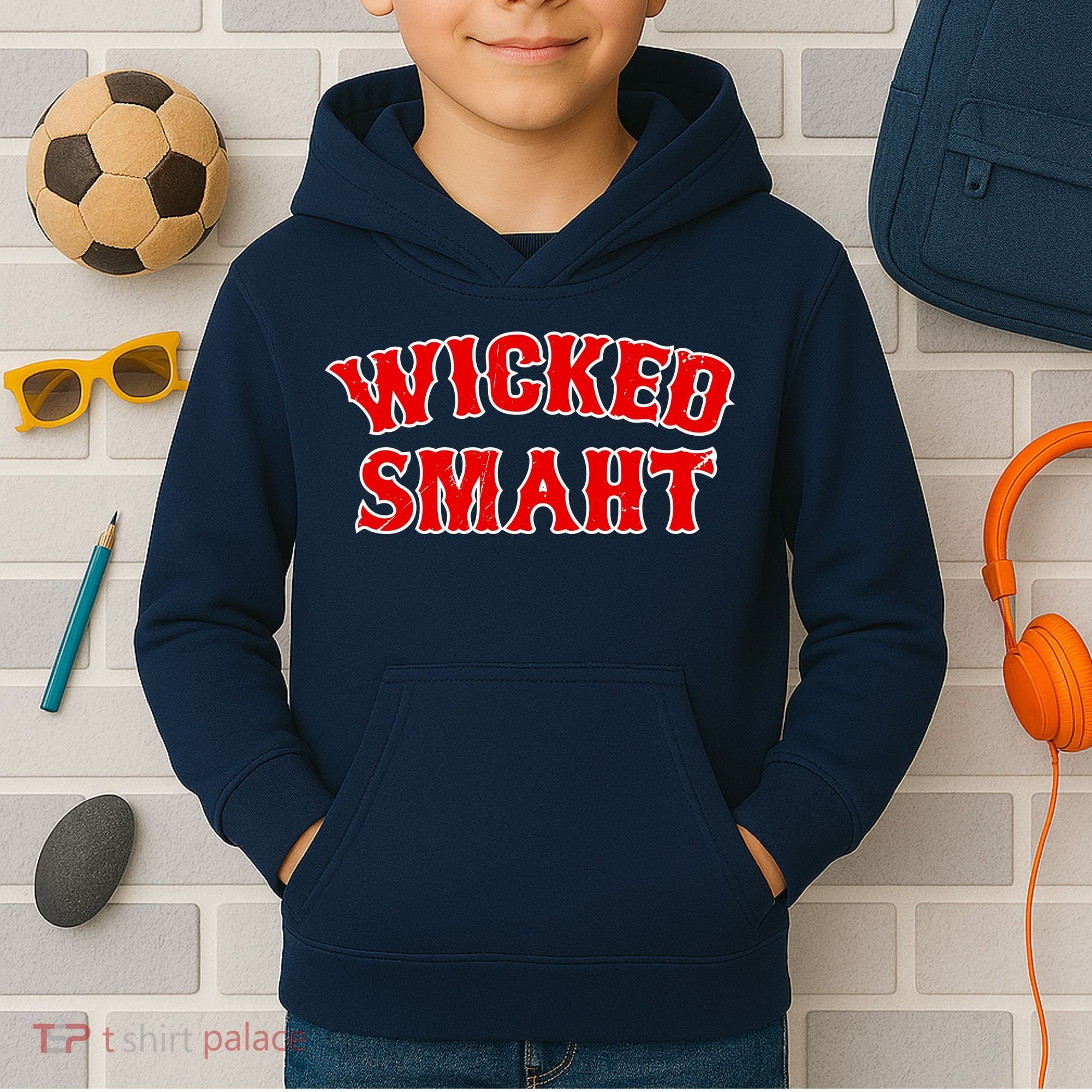 Wicked Smaht Smart Boston Massachusetts Kids Hoodie