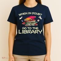 When In Doubt Go To The Library Book Lovers T-Shirt thumb 4