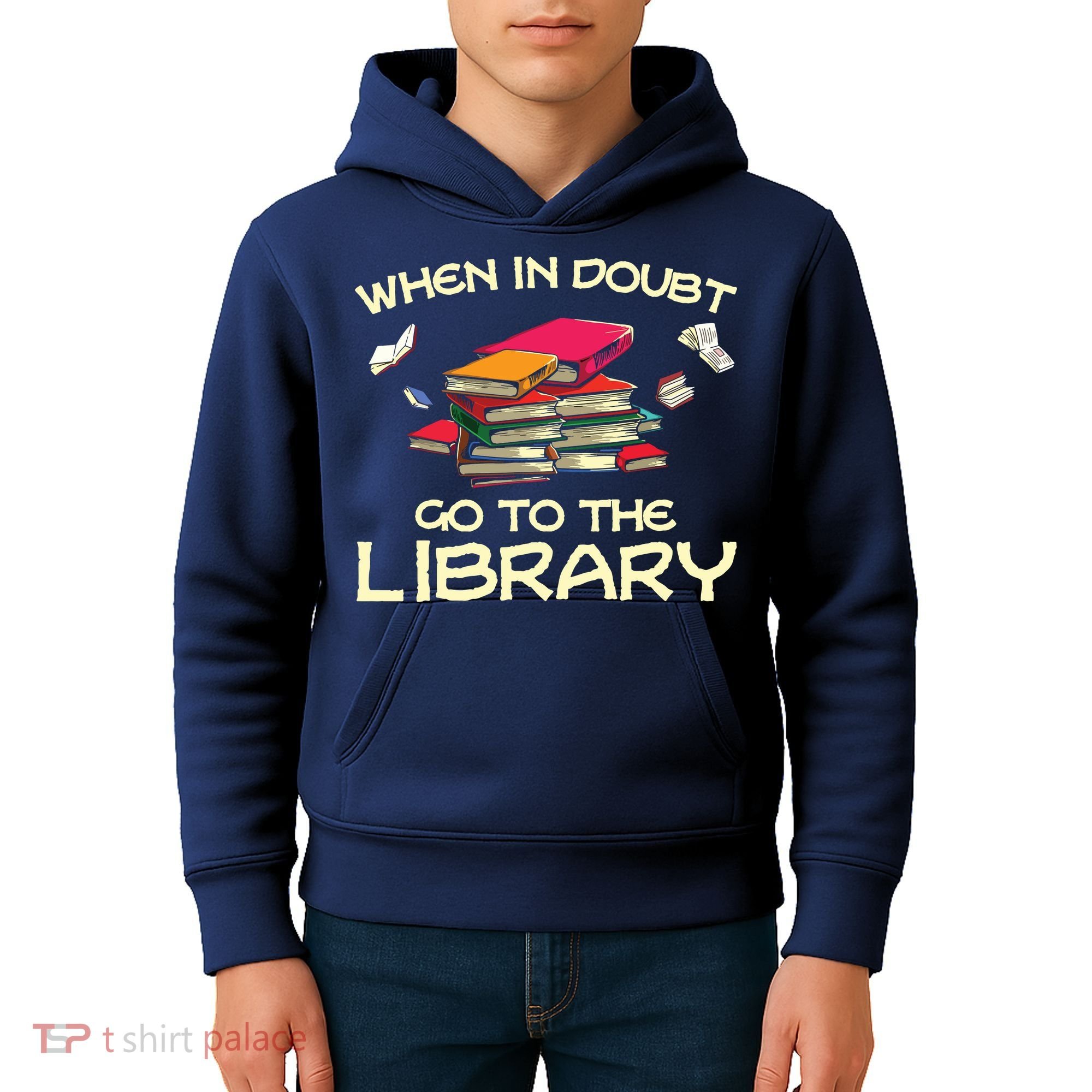 When In Doubt Go To The Library Book Lovers Kids Hoodie