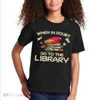 When In Doubt Go To The Library Book Lovers Kids T-Shirt thumb 2