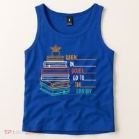 When In Doubt Go To The Library Funny Sarcastic Book Reading Meaningful Gift Tank Top thumb 2