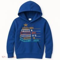 When In Doubt Go To The Library Funny Sarcastic Book Reading Meaningful Gift Kids Hoodie thumb 0