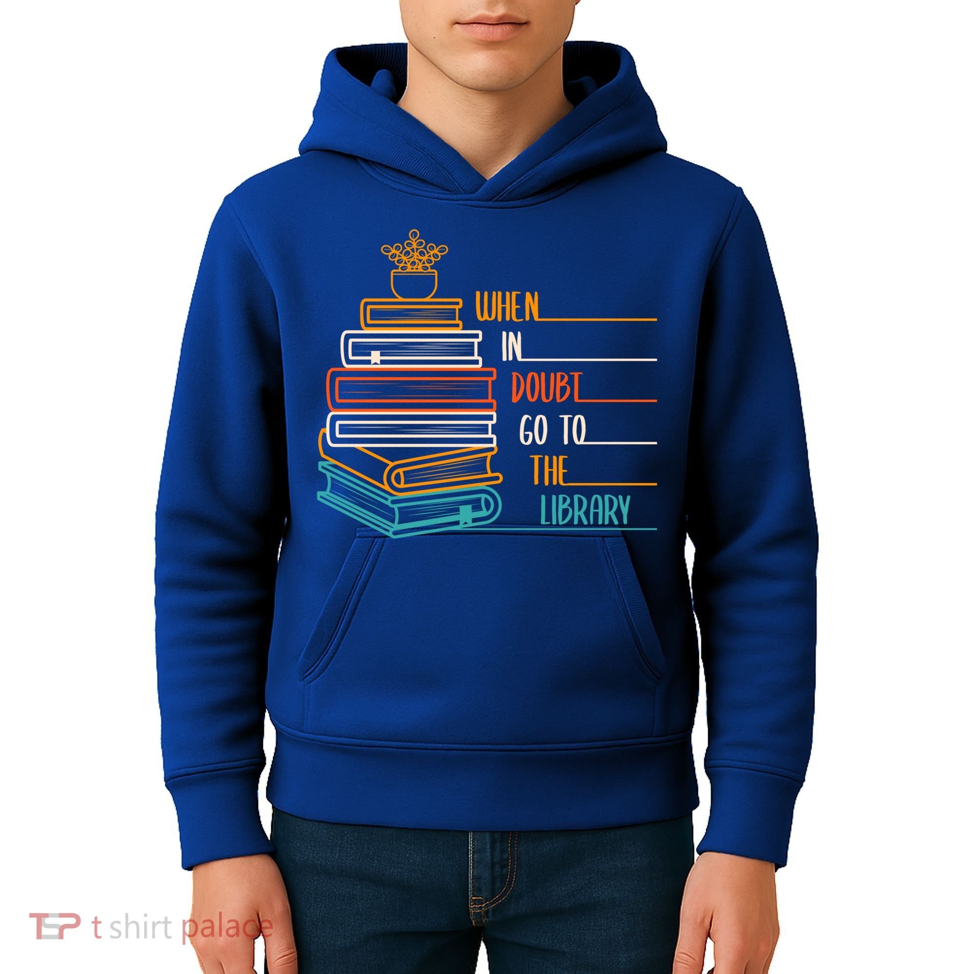 When In Doubt Go To The Library Funny Sarcastic Book Reading Meaningful Gift Kids Hoodie