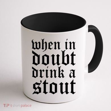 When In Doubt Drink A Stout Oktoberfest Funny Coffee Mug back