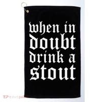 When In Doubt Drink A Stout Oktoberfest Funny Golf Towel thumb 0