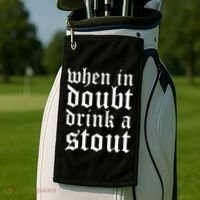 When In Doubt Drink A Stout Oktoberfest Funny Golf Towel thumb 2