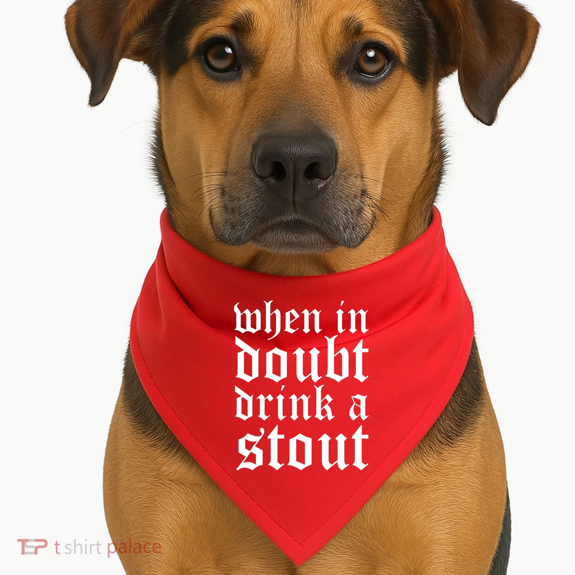 When In Doubt Drink A Stout Oktoberfest Funny USA-Made Doggie Bandana
