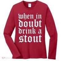 When In Doubt Drink A Stout Oktoberfest Funny Women's Long Sleeve Shirt thumb 0