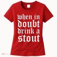 When In Doubt Drink A Stout Oktoberfest Funny Women's T-Shirt thumb 0